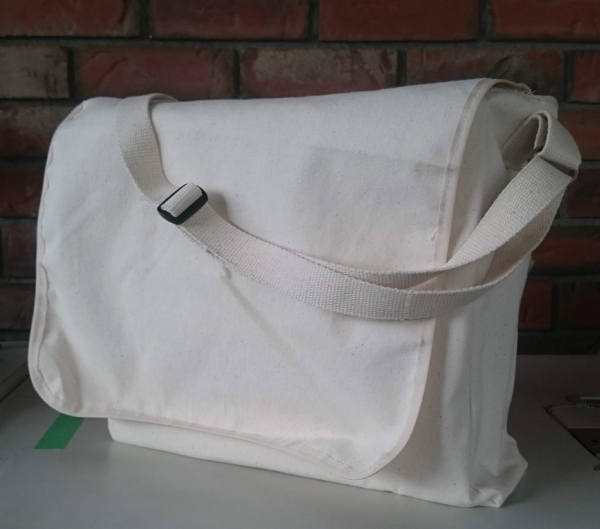 12"x 11"x 4" Cotton Canvas Messenger Bag