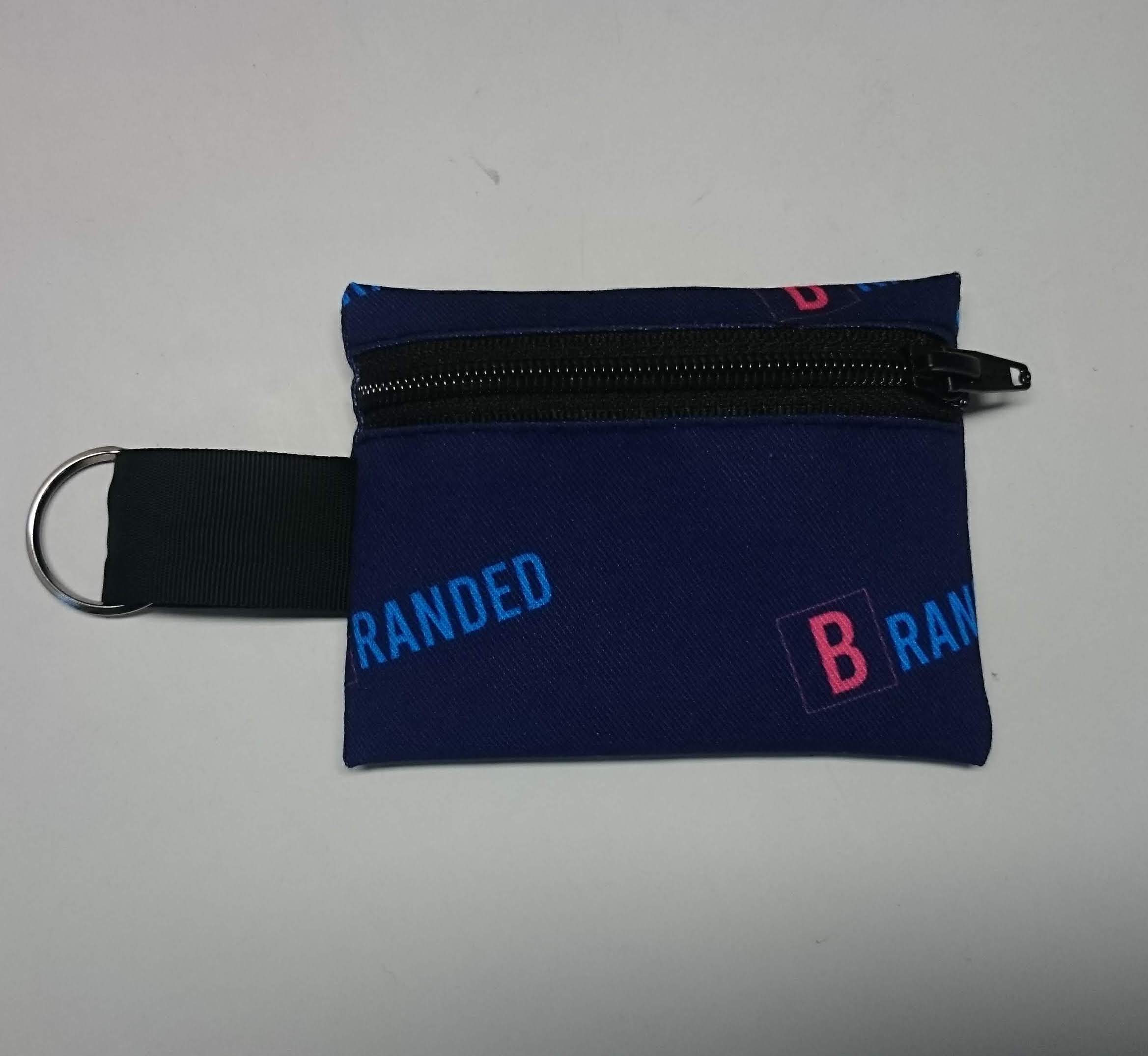 Sublimated zippered pouch key chain