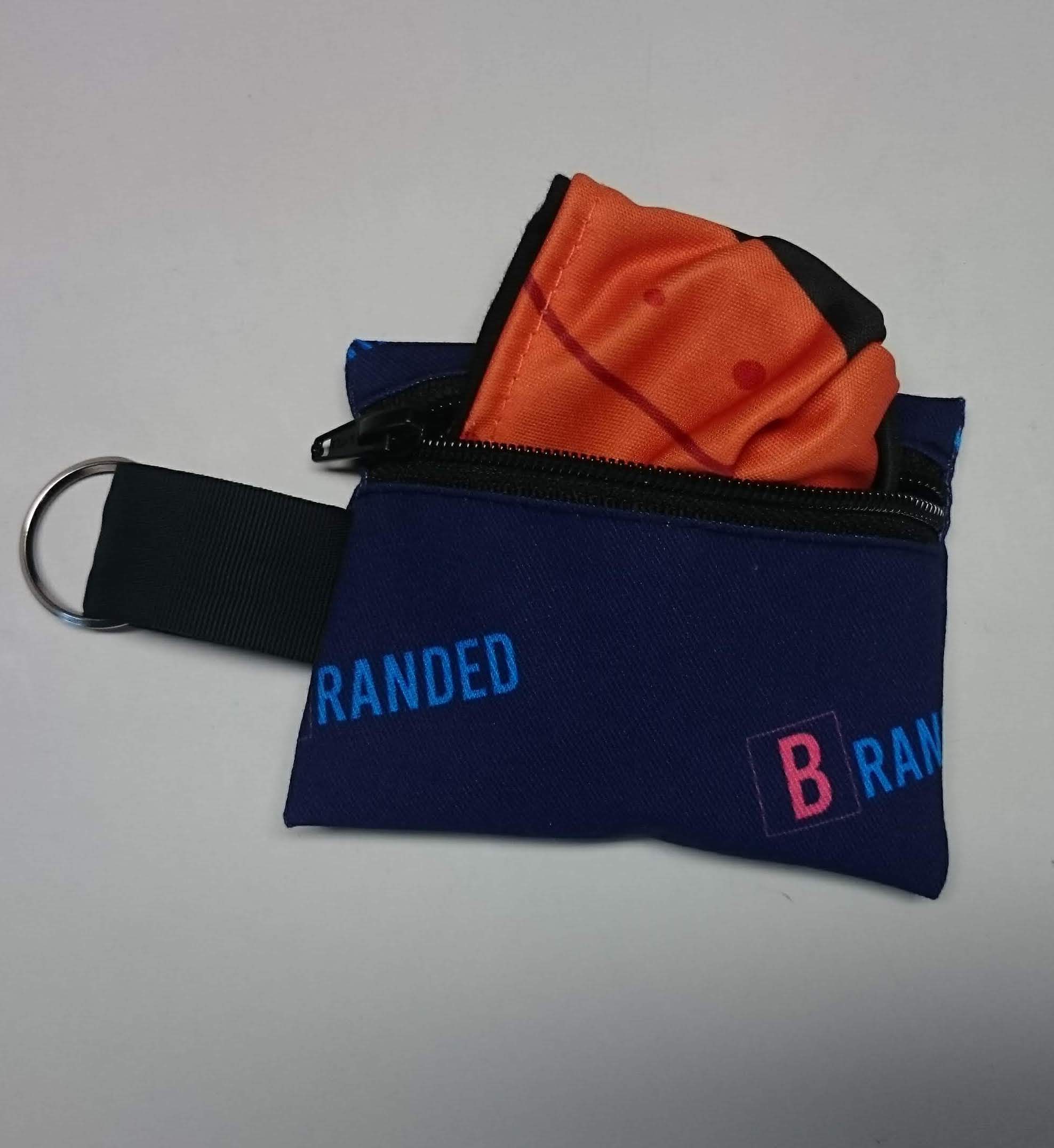 Sublimated zippered pouch key chain
