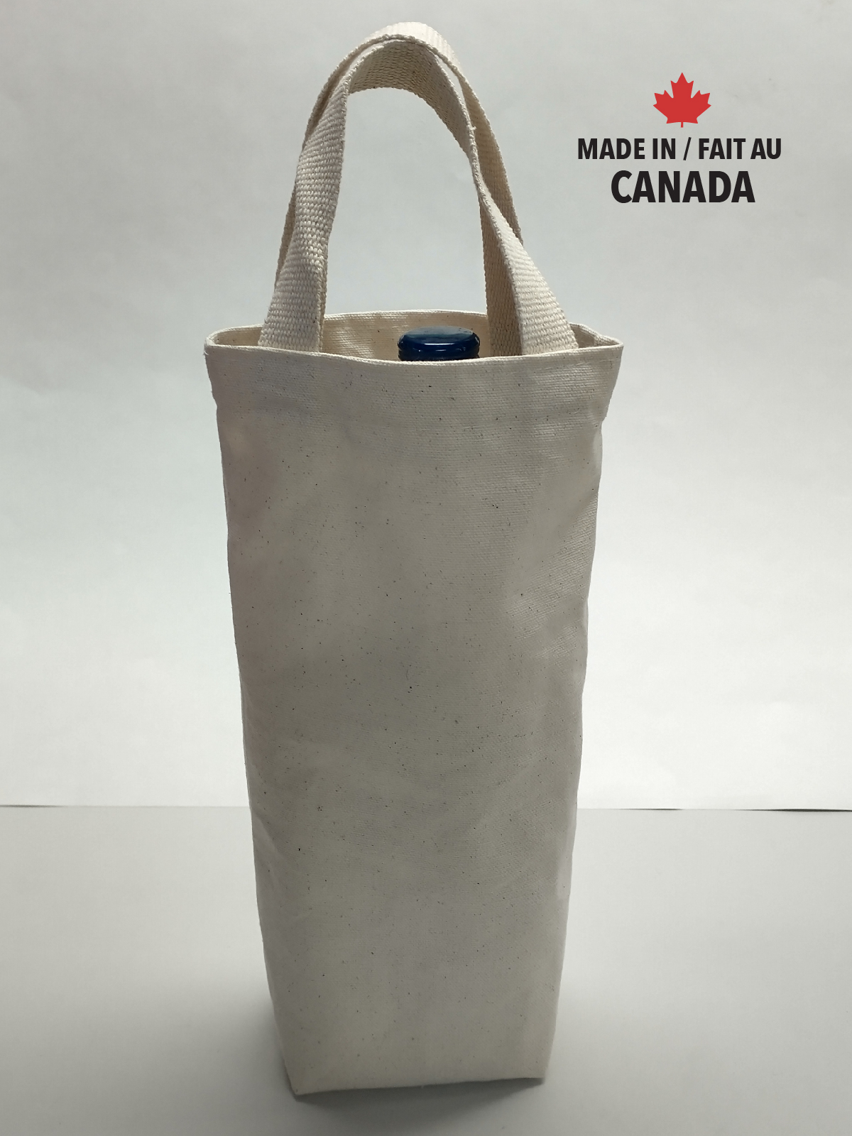 Cotton canvas 1-bottle wine bag