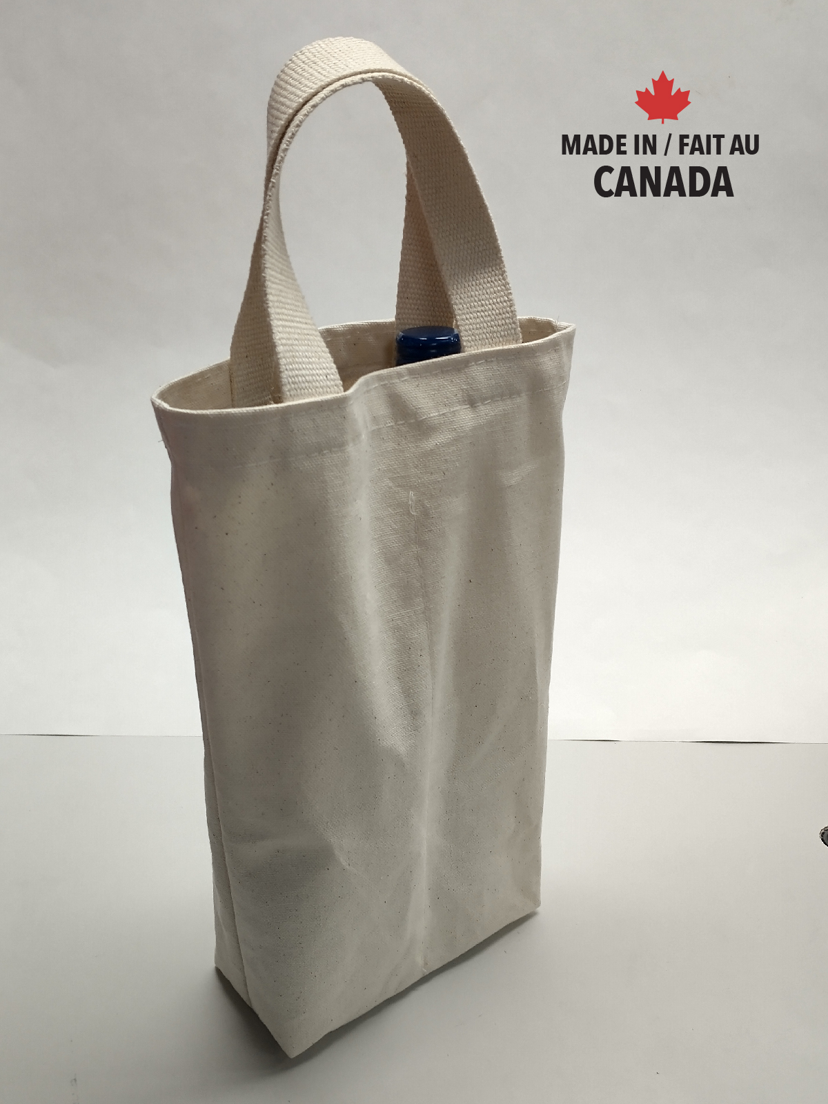 Cotton canvas 2-bottle wine bag