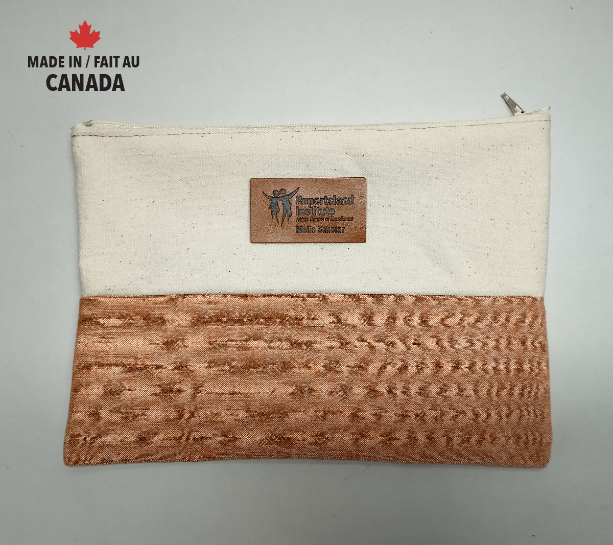 Hemp cotton canvas accent color zippered case 9" x 6.5"