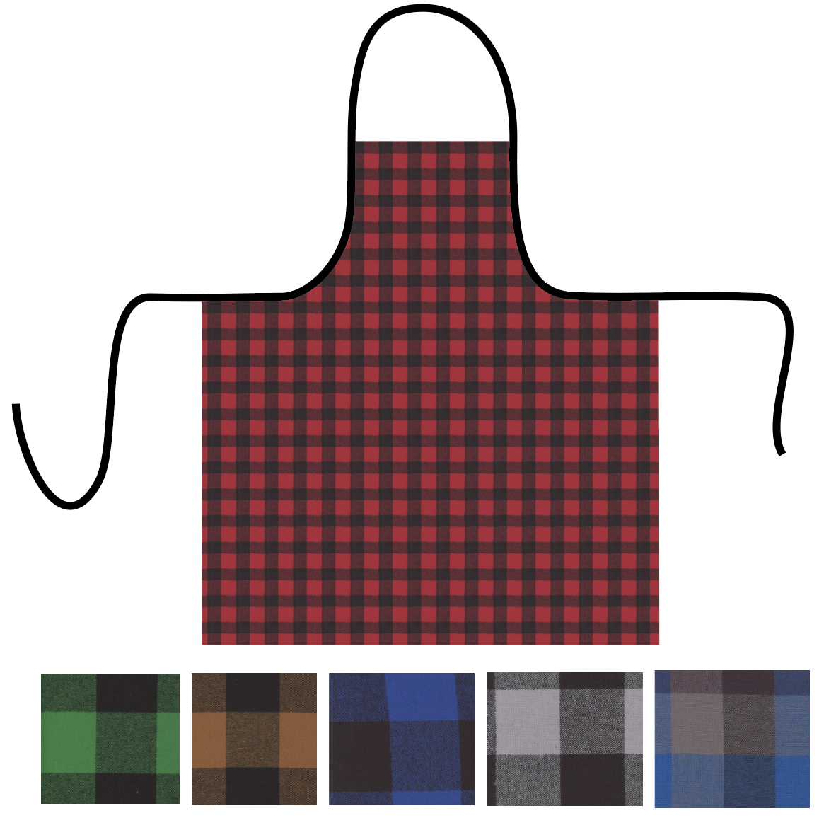 Cotton Flannel Buffalo Plaid Bib  Apron